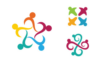 Human care adoption group network and social logo design vv.72