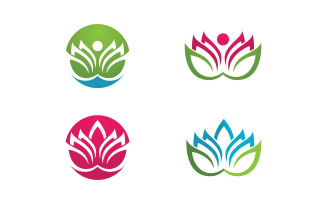 Lotus flower Logo Beauty Salon Cosmetic skincare vector icon design v.149