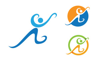 Healthy life Human fit sport logo sign illustration v.169