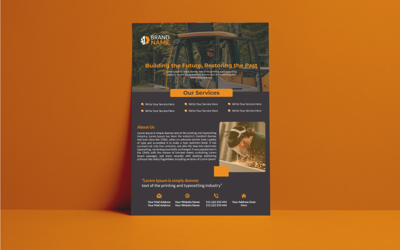 Industrial Construction Flyer Corporate Identity