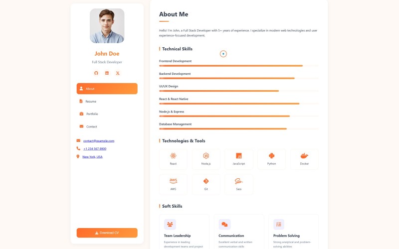 LuminaCV - Modern Portfolio vCard | Responsive Personal CV Template Landing Page Template