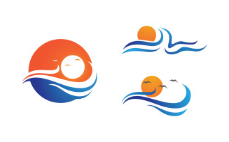 Water wave liquid vector Logo illustration design V1.180