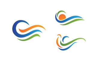 Water wave liquid vector Logo illustration design V1.182