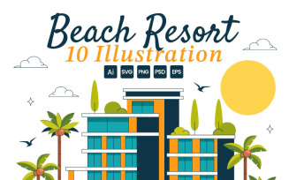 10 Beach Resort Illustration
