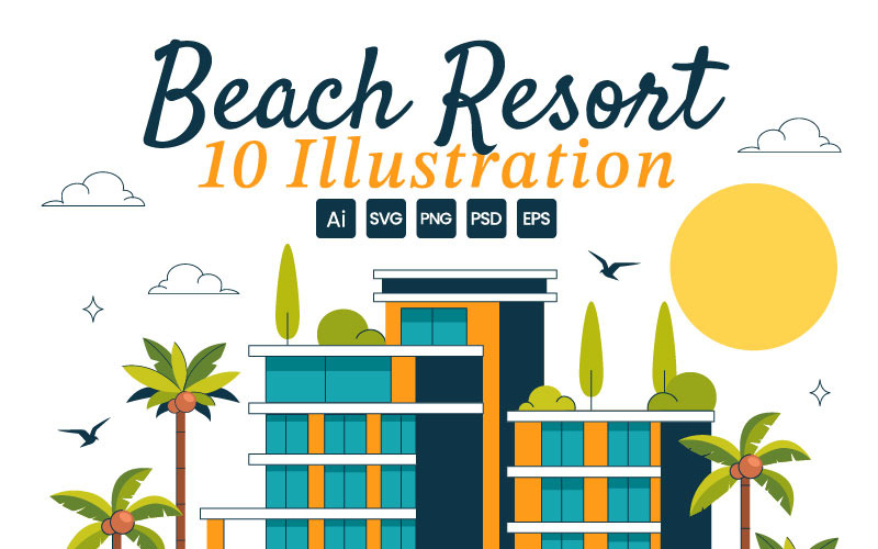 10 Beach Resort Illustration