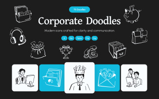 Modern Corporate Doodle Art Set