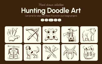 Modern Hunting Doodle Art Set