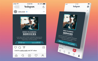 Plumbing Repair Social Media Post PSD Template for Home Maintenance Advertising