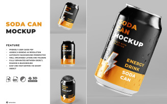 Soda Can Mockup Template 25