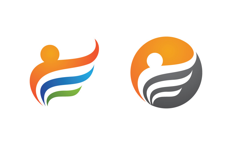 Healthy life Human fit sport logo sign illustration v.194 Logo Template