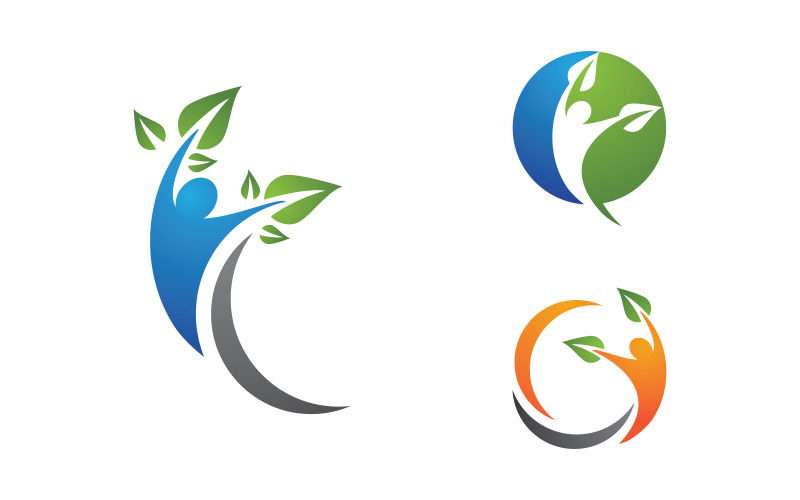Healthy life Human fit sport logo sign illustration v.195 Logo Template