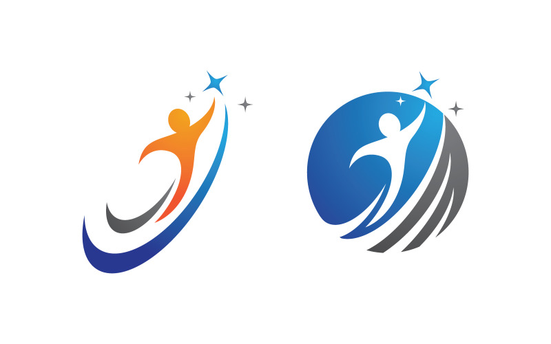 Healthy life Human fit sport logo sign illustration v.198 Logo Template