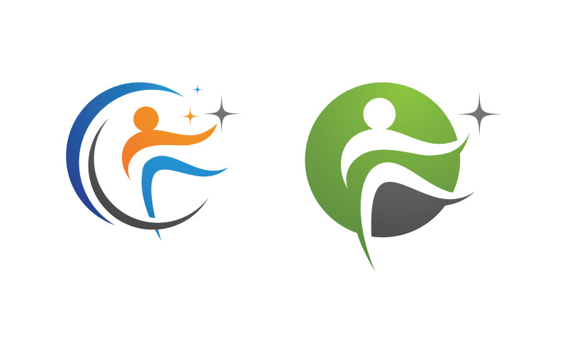 Healthy life Human fit sport logo sign illustration v.200 Logo Template