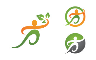 Healthy life Human fit sport logo sign illustration v.206