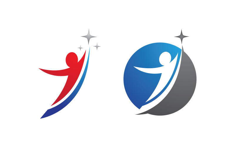 Healthy life Human fit sport logo sign illustration v.208 Logo Template