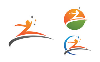 Healthy life Human fit sport logo sign illustration v.209