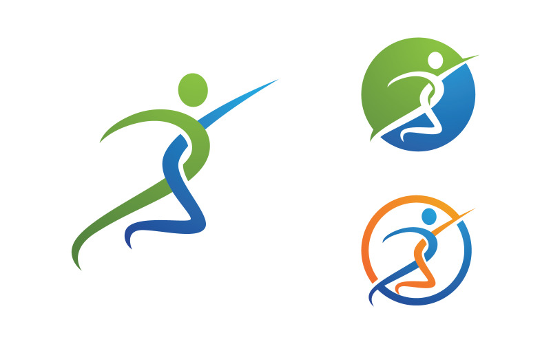 Healthy life Human fit sport logo sign illustration v.210 Logo Template