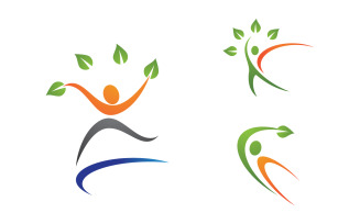 Healthy life Human fit sport logo sign illustration v.211