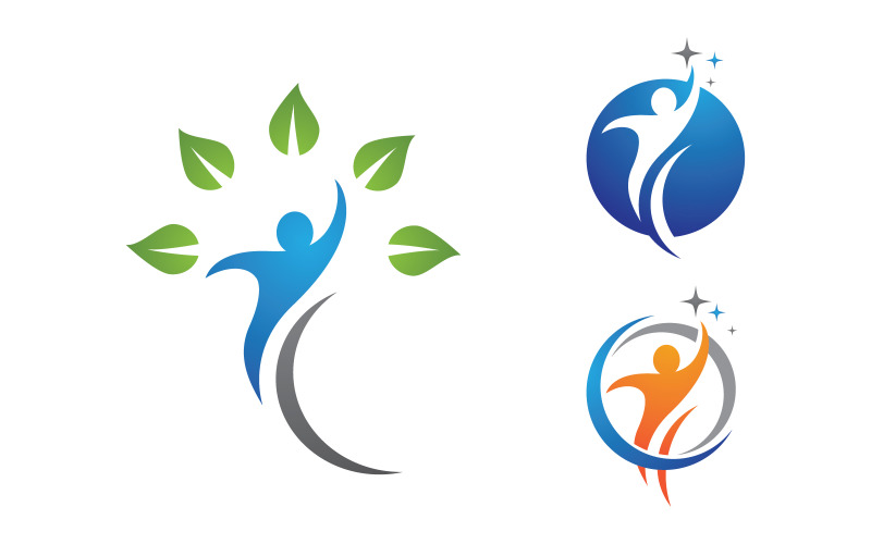 Healthy life Human fit sport logo sign illustration v.212 Logo Template