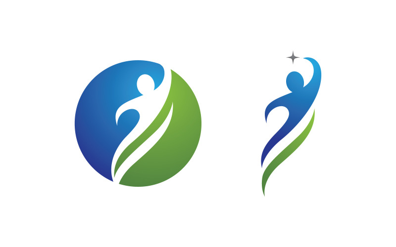 Healthy life Human fit sport logo sign illustration v.213 Logo Template