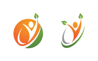 Healthy life Human fit sport logo sign illustration v.214