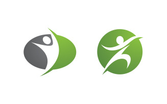 Healthy life Human fit sport logo sign illustration v.216