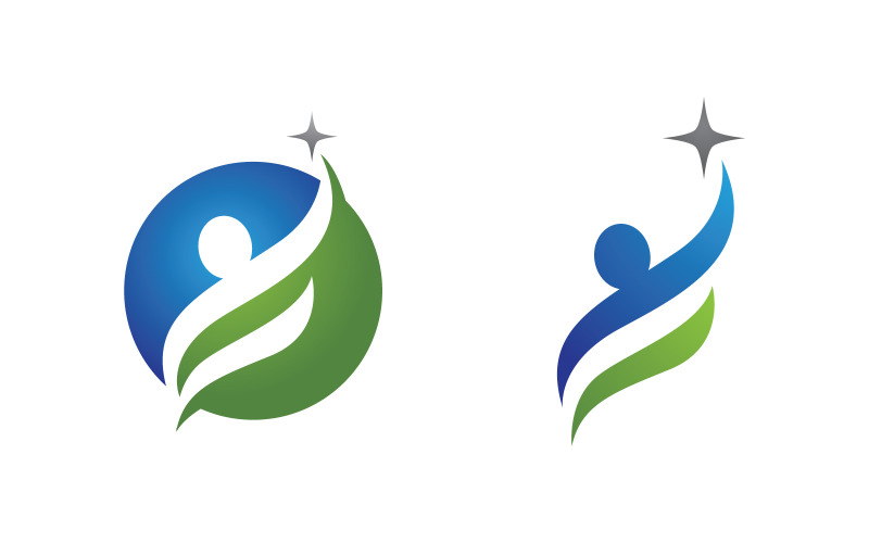 Healthy life Human fit sport logo sign illustration v.219 Logo Template