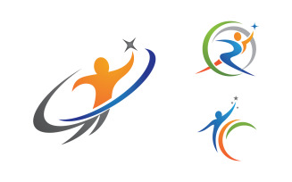 Healthy life Human fit sport logo sign illustration v.220