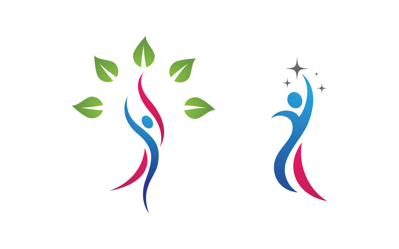 Healthy life Human fit sport logo sign illustration v.222 Logo Template