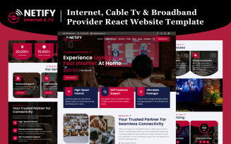 Netify - Internet, Cable Tv and Broadband Provider React Website Template