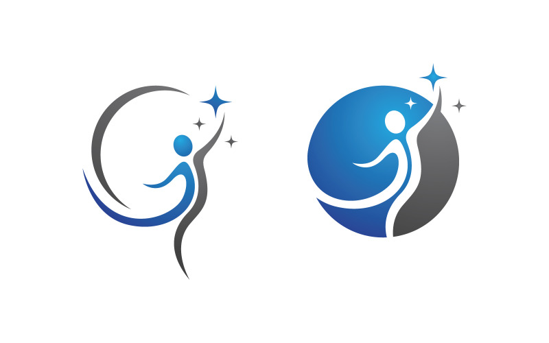 Healthy life Human fit sport logo sign illustration v.215 Logo Template