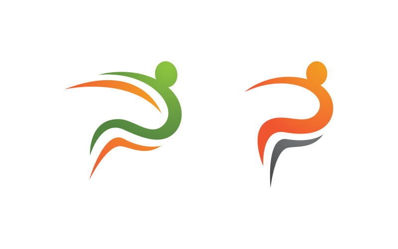 Healthy life Human fit sport logo sign illustration v.218 Logo Template