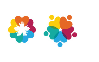 Human care adoption group network and social logo design vv.100