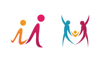 Human care adoption group network and social logo design vv.101