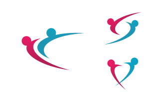 Human care adoption group network and social logo design vv.102