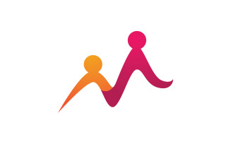 Human care adoption group network and social logo design vv.75