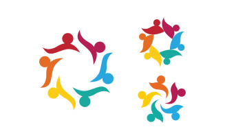 Human care adoption group network and social logo design vv.77