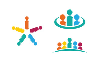 Human care adoption group network and social logo design vv.85