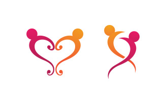 Human care adoption group network and social logo design vv.88