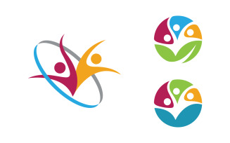 Human care adoption group network and social logo design vv.90