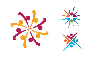 Human care adoption group network and social logo design vv.91