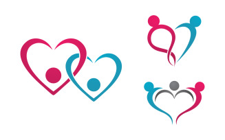 Human care adoption group network and social logo design vv.95