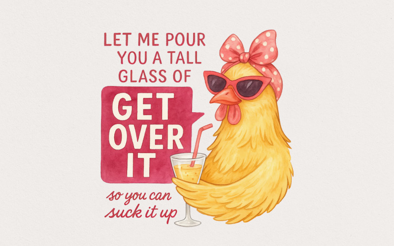 Funny Chicken Sublimation Design, Chicken PNG, Egg Dealer PNG, Western Farm Life, Sublimation Illustration