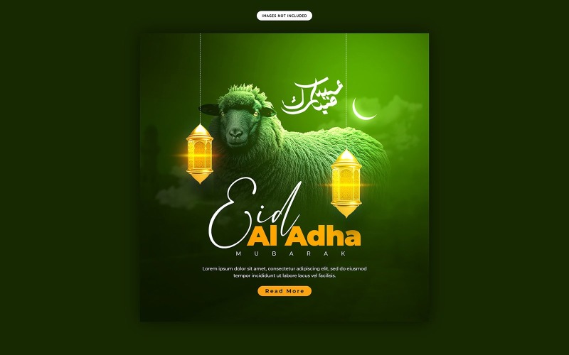 Green Eid al-Adha Social Media Post Template