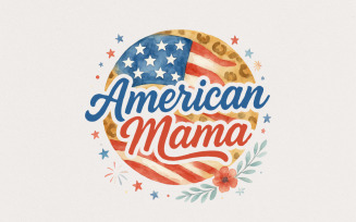 4th of July PNG, Retro American Mama Sublimation Design, Independence Day Png, Red White and Blue