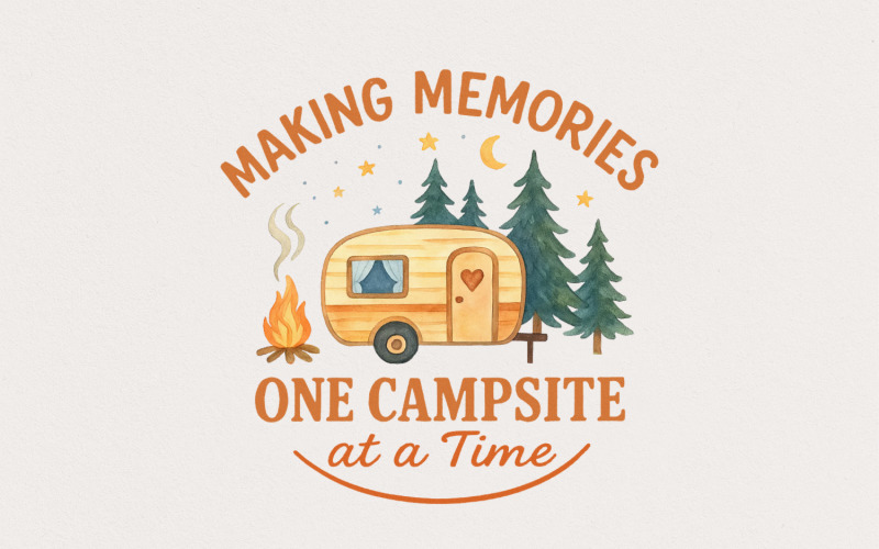 Making Memories One Campsite At A Time png, Camping png, Adventure png, Funny Camping png, Camper Illustration