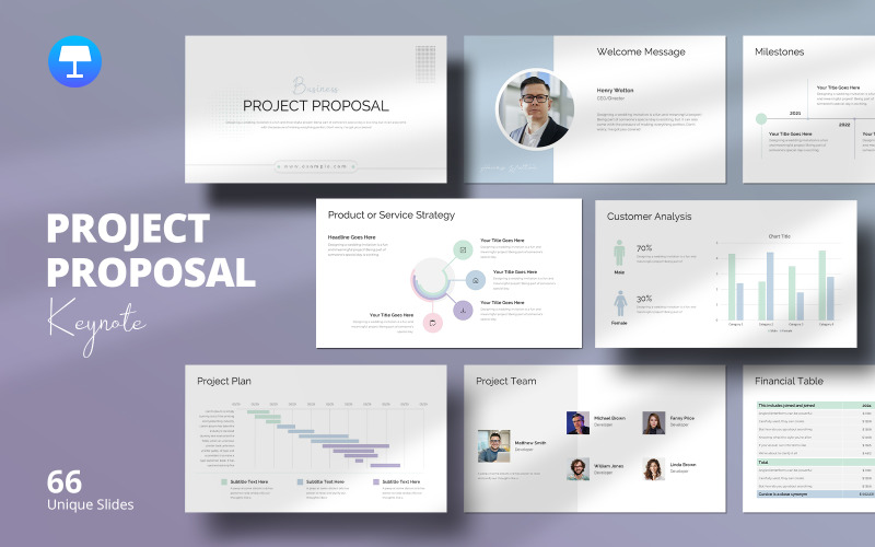 Professional Project Proposal Keynote Template - Win More Projects