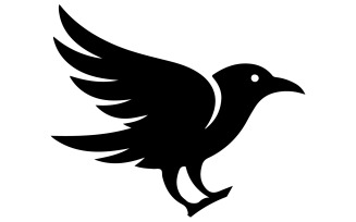 A black bird silhouette vector art illustration