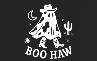 Boo Haw PNG, Cowboy Ghost png, Halloween png, Funny Halloween png, Western Ghost png, Cowboy Hat