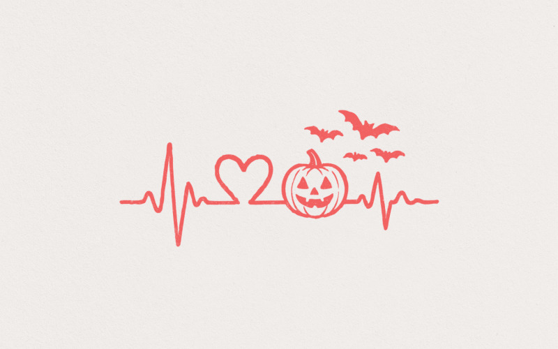 Halloween png, Heartbeat png, Pumpkin png, Spooky png, Halloween Shirt png, Png, png Files for pod, Illustration
